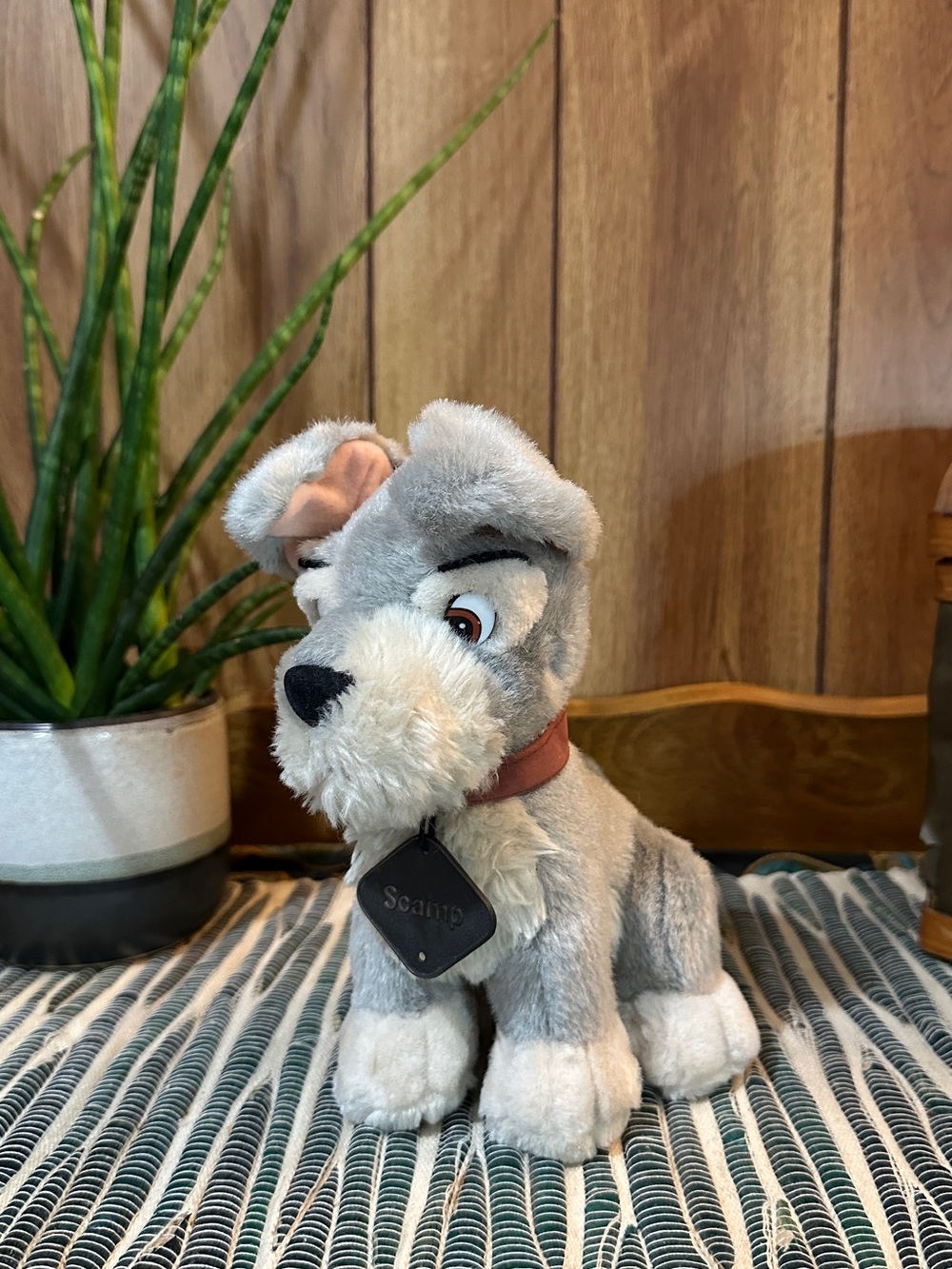 Disney 90’s Vintage Scamp Plush Puppy with Brown Collar